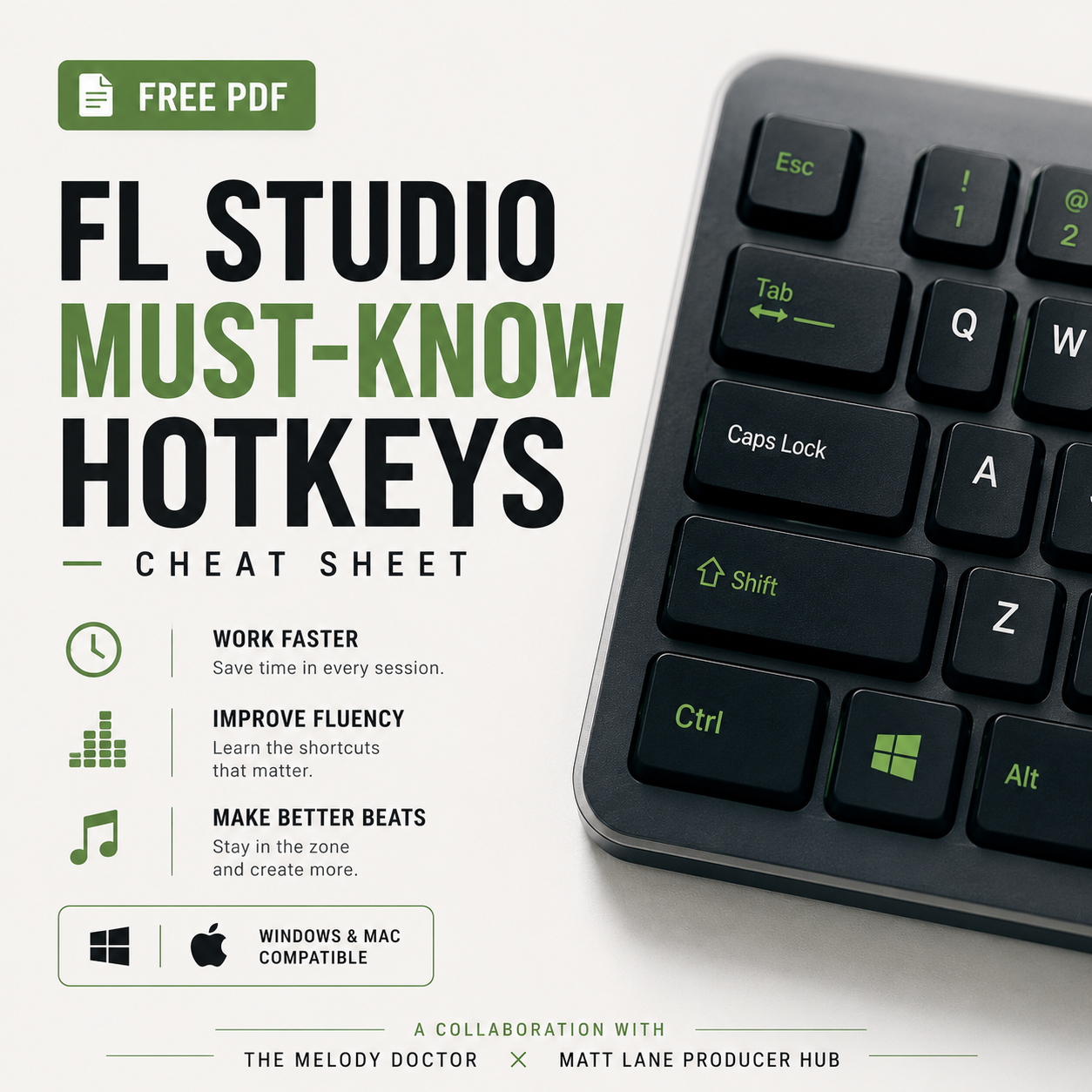 Free FL Studio Hotkeys Cheat Sheet