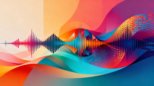 Abstract sound waves forming geometric patterns.