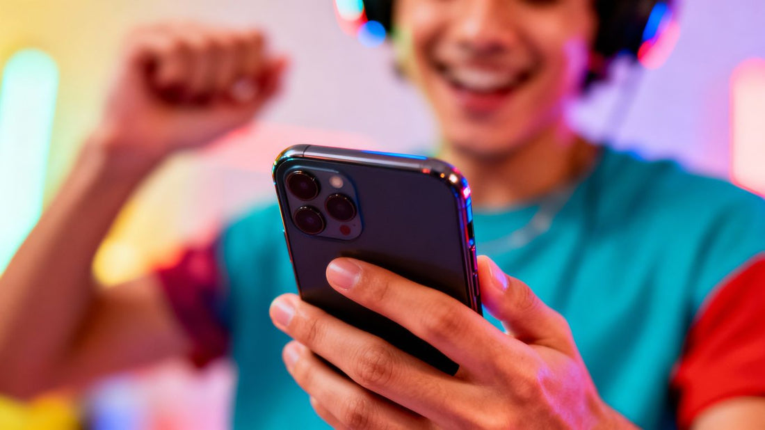 Person dancing to music on a smartphone