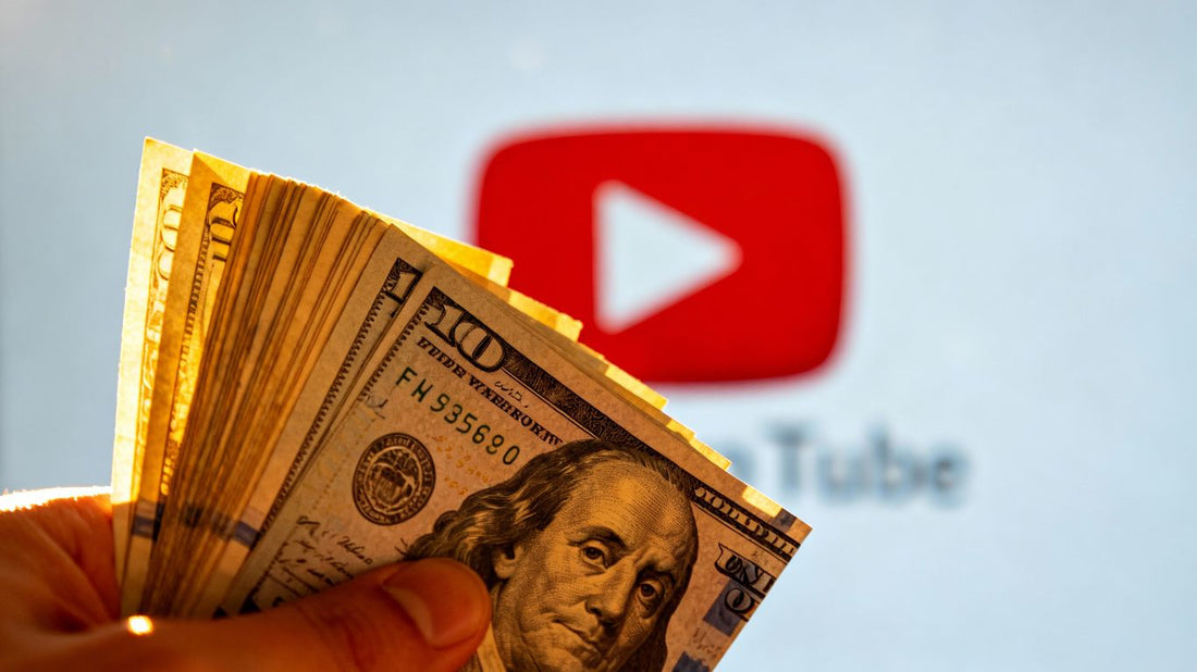 Money and YouTube play button