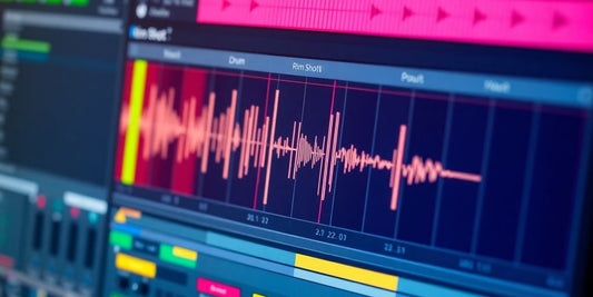 FL Studio interface with rim shot sound wave highlighted.