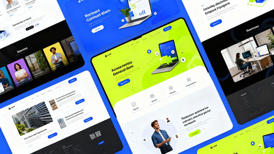 Modern beat landing page designs collage