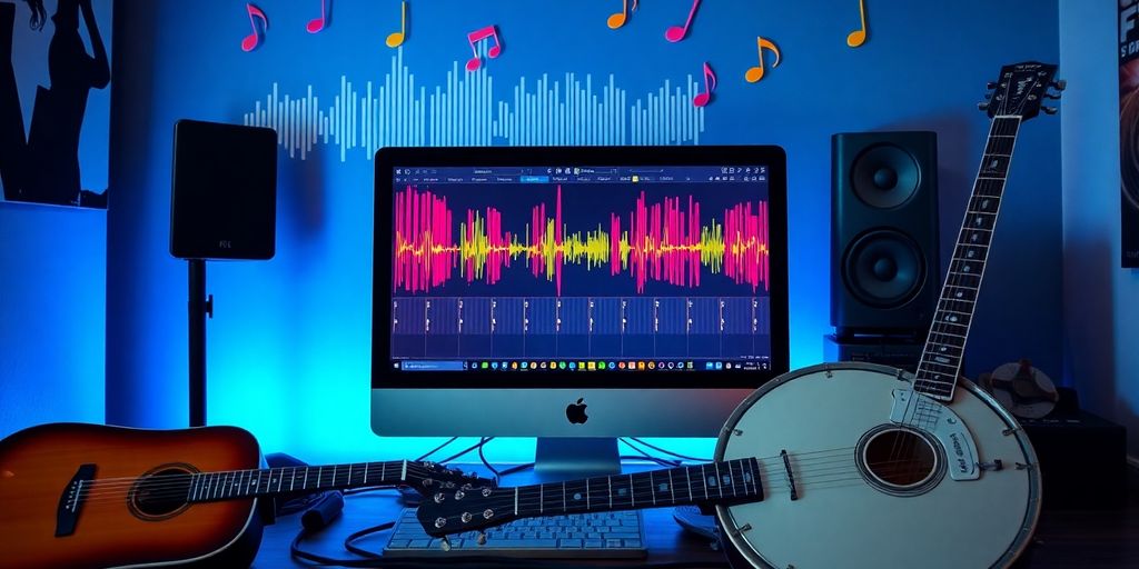 FL Studio with country instruments in a creative setting.