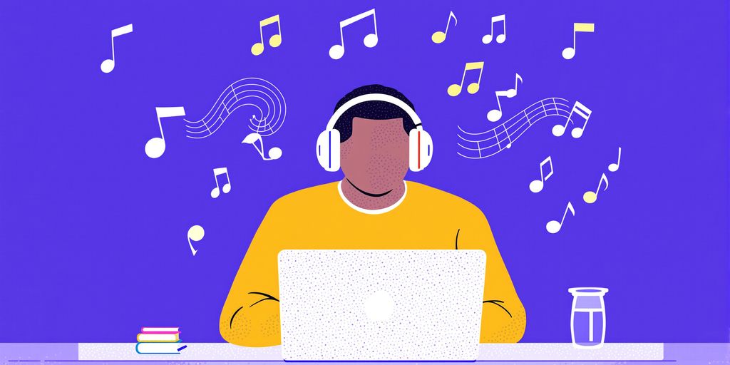 Person composing music with AI assistance.