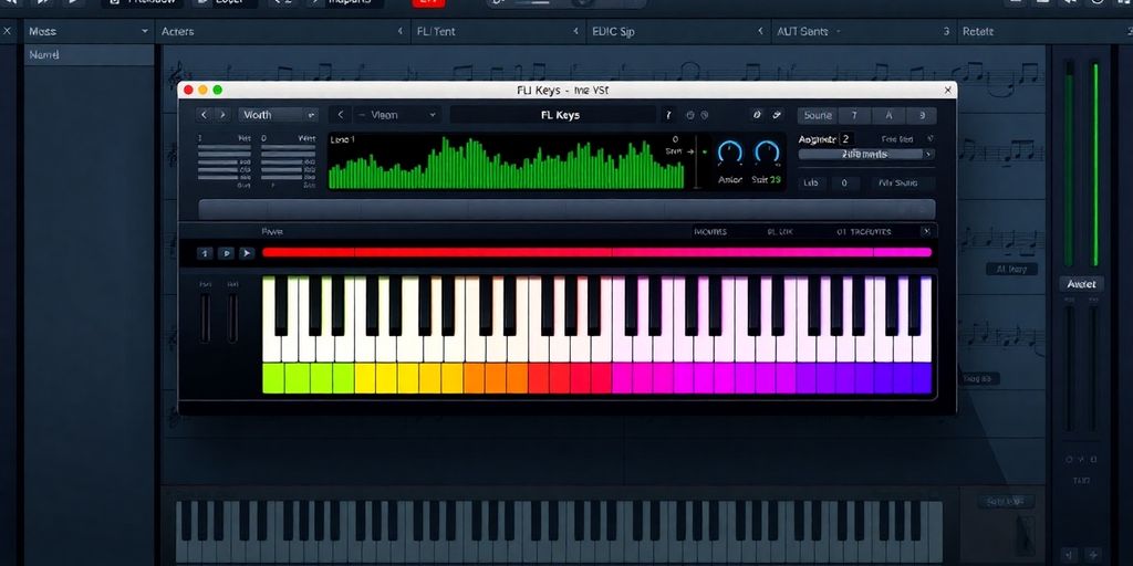 Digital audio workstation with colorful FL Keys interface.