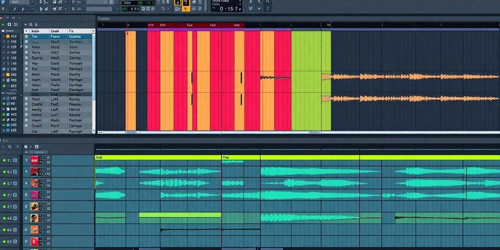 Colorful FL Studio interface with hip hop bassline patterns.