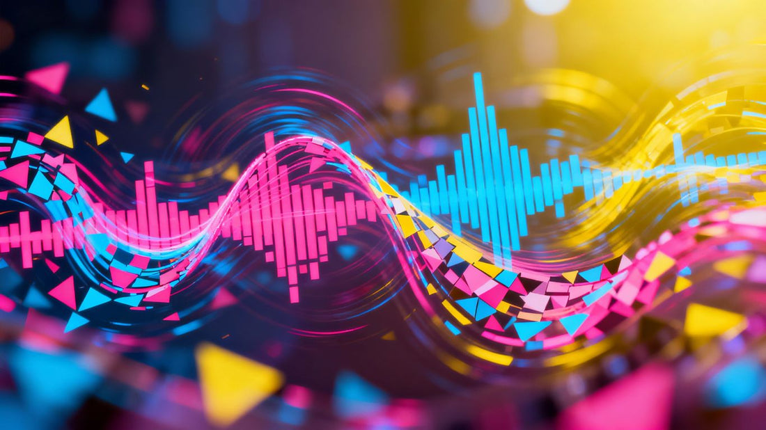 Energetic sound waves representing trending music beats.