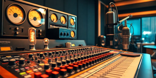 Vintage analog gear in a modern digital studio setting.