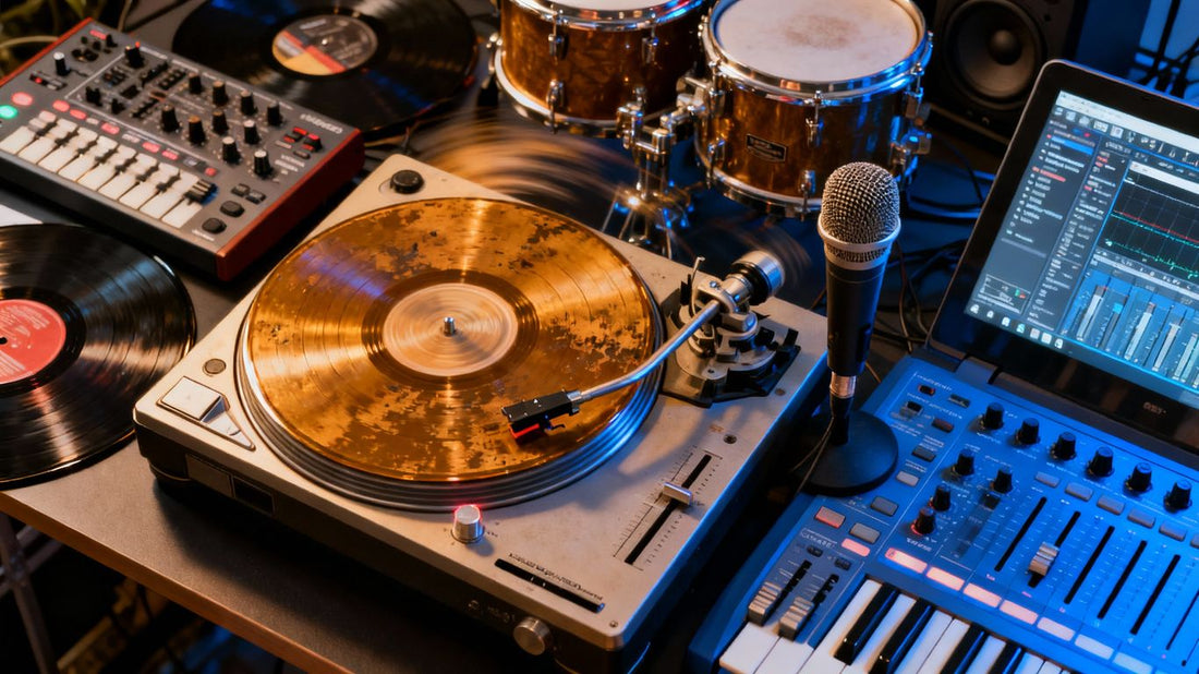Evolution of hip-hop instrumentals: turntables to digital workstations.