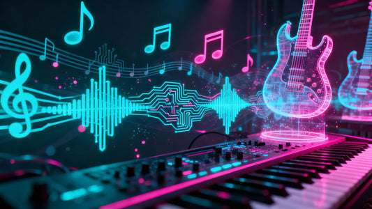 Machine learning creating music with sound waves and circuits.