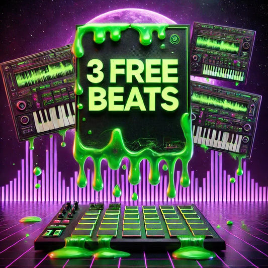 FREE BEATS - Neon Green & Purple Slime Green Beats Graphic